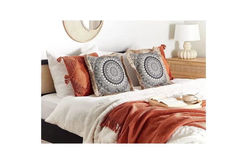 Koristetyynyt Geranium 2 kpl Beige/musta - Beige/musta - Kodintekstiilit & matot - Tyyny & torkkupeitto - Ulkotyyny