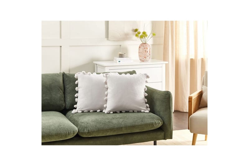 Koristetyynyt Jasmine 2 kpl:n setti Valkoinen - Valkoinen - Kodintekstiilit & matot - Tyyny & torkkupeitto - Ulkotyyny