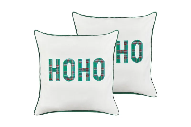 Koristetyynyt Joycandy, 2 settiä Valkoinen/Punainen/Vihreä, Neliö, Valkoinen/Punainen/Vihreä, Neliö