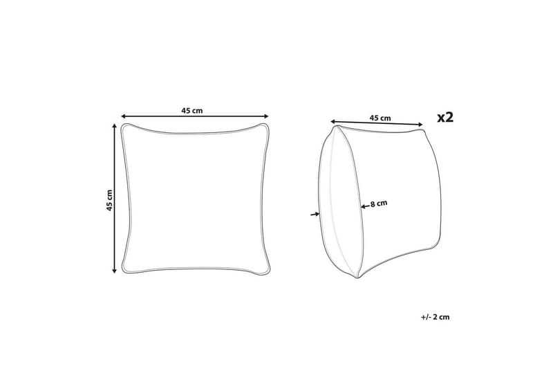 Koristetyynyt Joycandy, 2 settiä Valkoinen/Punainen/Vihreä, Neliö - Valkoinen/Punainen/Vihreä, Neliö - Kodintekstiilit & matot - Tyyny & torkkupeitto - Ulkotyyny