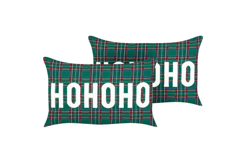 Koristetyynyt Joycandy, 2 settiä Vihreä/punainen/musta/valkoinen, Suorakulmio - Vihreä/punainen/musta/valkoinen, Suorakulmio - Kodintekstiilit & matot - Tyyny & torkkupeitto - Ulkotyyny