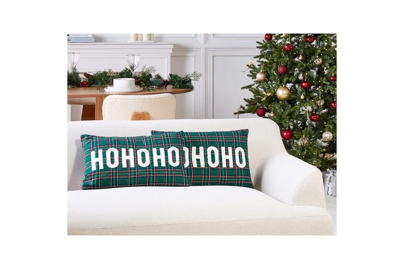 Koristetyynyt Joycandy, 2 settiä Vihreä/punainen/musta/valkoinen, Suorakulmio - Vihreä/punainen/musta/valkoinen, Suorakulmio - Kodintekstiilit & matot - Tyyny & torkkupeitto - Ulkotyyny