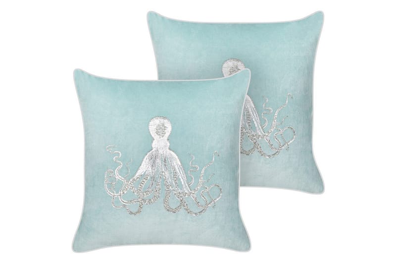 Koristetyynyt Laminaria 2 kappaleen setti Sininen/Hopea - Sininen/Hopea - Kodintekstiilit & matot - Tyyny & torkkupeitto - Ulkotyyny