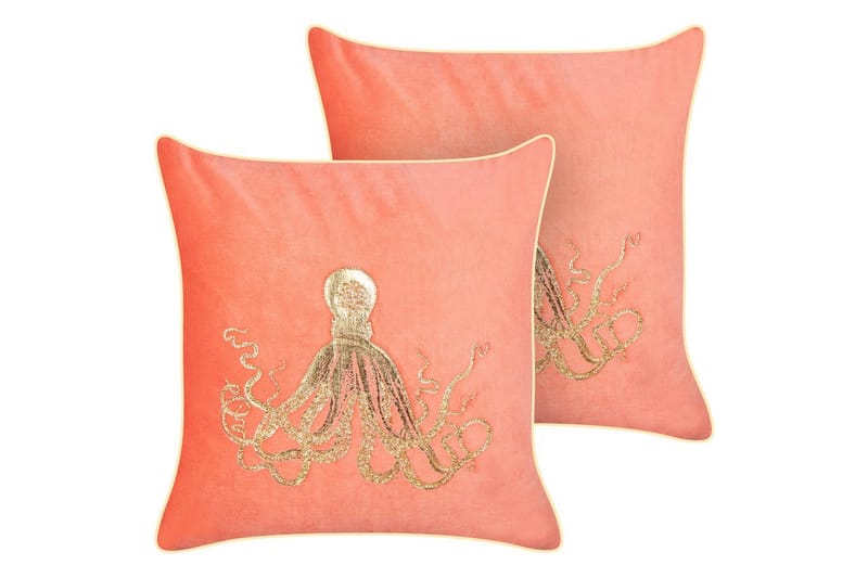 Koristetyynyt Laminaria 2 kappaleen setti Punainen/kulta, Punainen/kulta