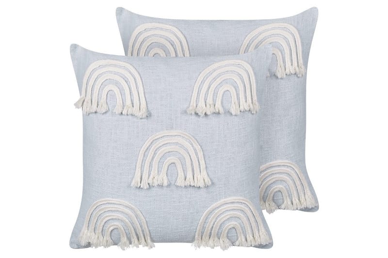 Koristetyynyt Leea settinä 2 Sininen/Valkoinen, Sininen/Valkoinen