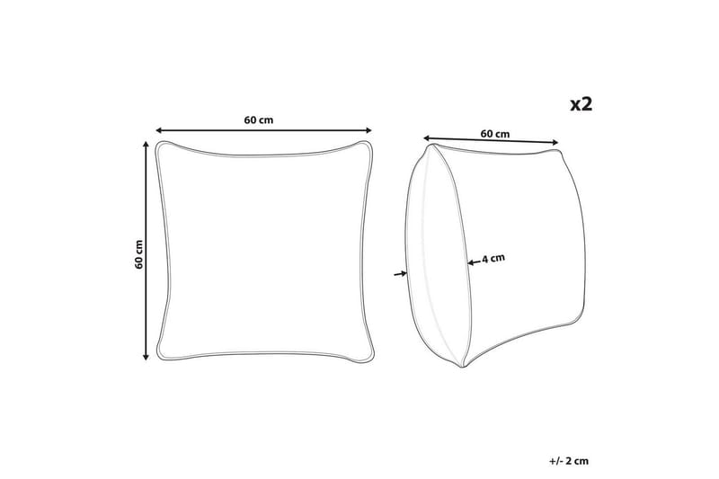 Koristetyynyt Leuzea sarja, 2 kpl Beige, 60x60 cm - Beige, 60x60 cm - Kodintekstiilit & matot - Tyyny & torkkupeitto - Ulkotyyny