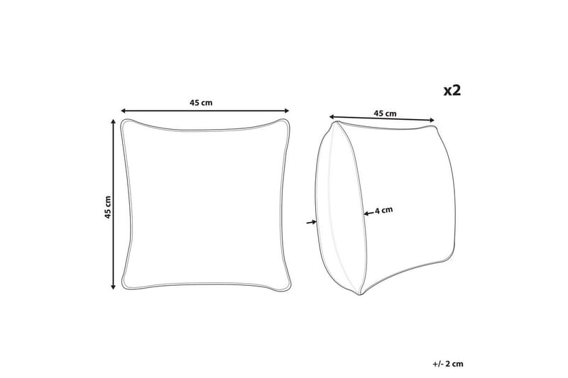 Koristetyynyt Leuzea sarja, 2 kpl Vaaleanpunainen, 45x45 cm - Vaaleanpunainen, 45x45 cm - Kodintekstiilit & matot - Tyyny & torkkupeitto - Ulkotyyny