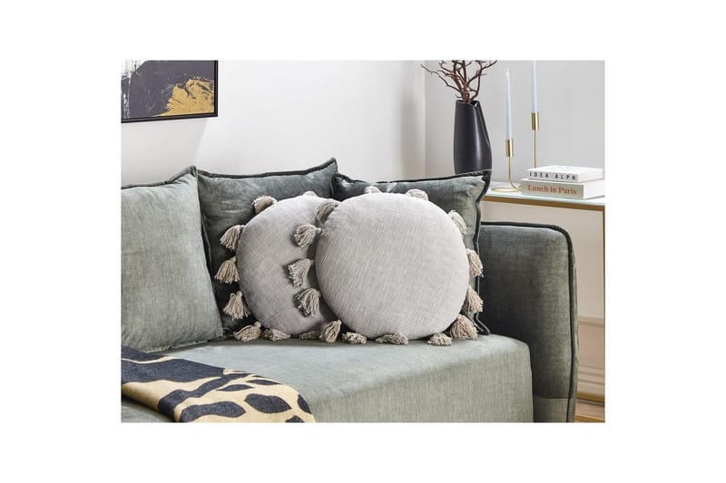 Koristetyynyt Madia setti, 2 kpl Harmaa - Harmaa - Kodintekstiilit & matot - Tyyny & torkkupeitto - Ulkotyyny