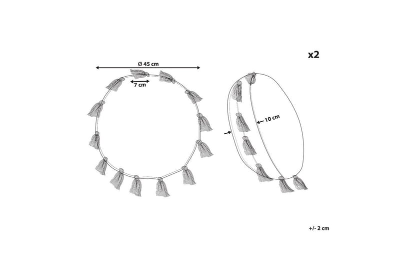 Koristetyynyt Madia setti, 2 kpl Oranssi - Oranssi - Kodintekstiilit & matot - Tyyny & torkkupeitto - Ulkotyyny