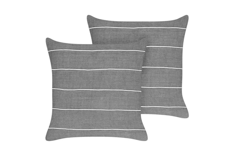 Koristetyynyt Milas: 2 kpl:n setti Harmaa/valkoinen - Harmaa/valkoinen - Kodintekstiilit & matot - Tyyny & torkkupeitto - Ulkotyyny