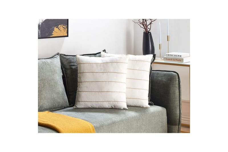 Koristetyynyt Milas: 2 kpl:n setti Valkoinen/Beige - Valkoinen/Beige - Kodintekstiilit & matot - Tyyny & torkkupeitto - Ulkotyyny