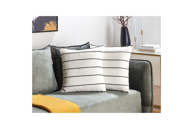 Koristetyynyt Milas: 2 kpl:n setti Valkoinen/Musta - Valkoinen/Musta - Kodintekstiilit & matot - Tyyny & torkkupeitto - Ulkotyyny