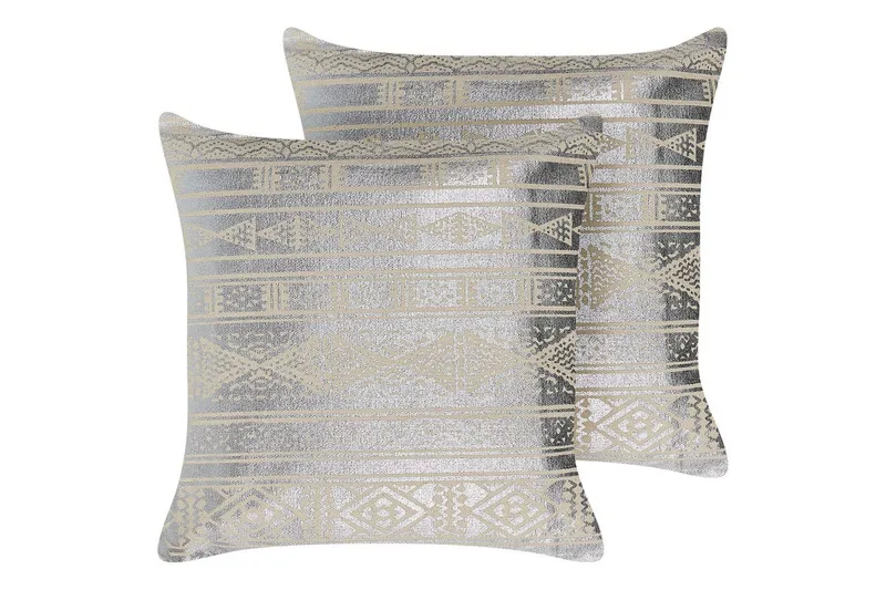 Koristetyynyt Oujda setti 2 Hopea - Hopea - Kodintekstiilit & matot - Tyyny & torkkupeitto - Ulkotyyny