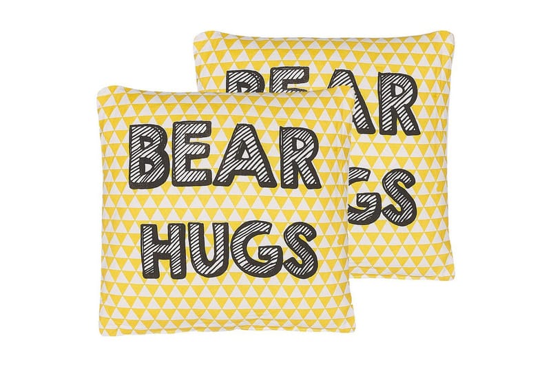 Koristetyynyt Radzkot setti, 2 kpl Keltainen/Valkoinen/Musta - Keltainen/Valkoinen/Musta - Kodintekstiilit & matot - Tyyny & torkkupeitto - Ulkotyyny