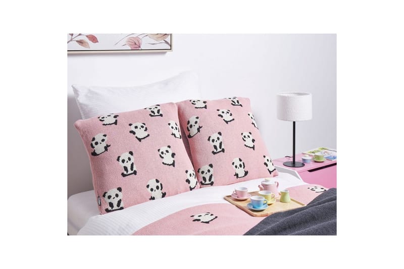 Koristetyynyt Talokan 2 kappaletta Vaaleanpunainen/musta/valkoinen - Vaaleanpunainen/musta/valkoinen - Kodintekstiilit & matot - Tyyny & torkkupeitto - Ulkotyyny