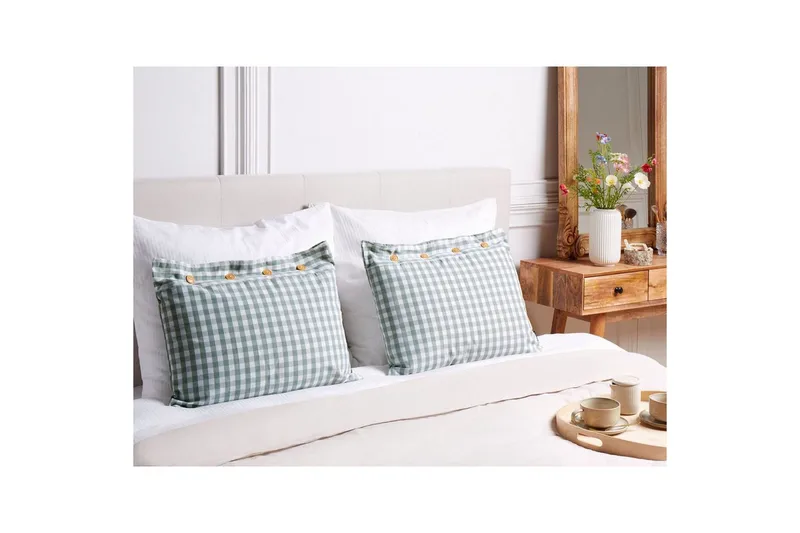 Koristetyynyt Talya 2 kappaletta Mintunvihreä/Valkoinen/Vaalea puu, Suorakulmio - Mintunvihreä/Valkoinen/Vaalea puu, Suorakulmio - Kodintekstiilit & matot - Tyyny & torkkupeitto - Koristetyynyt