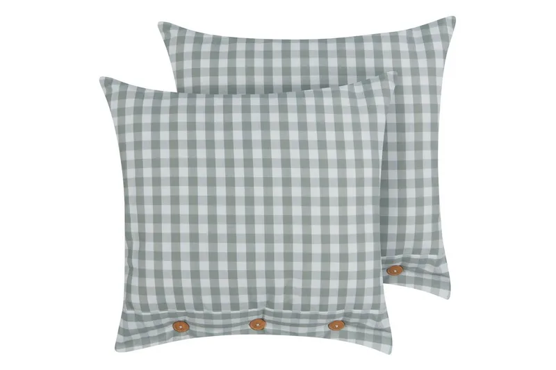 Koristetyynyt Talya 2 kappaletta Mintunvihreä/Valkoinen/Vaalea puu, Neliö, Mintunvihreä/Valkoinen/Vaalea puu, Neliö