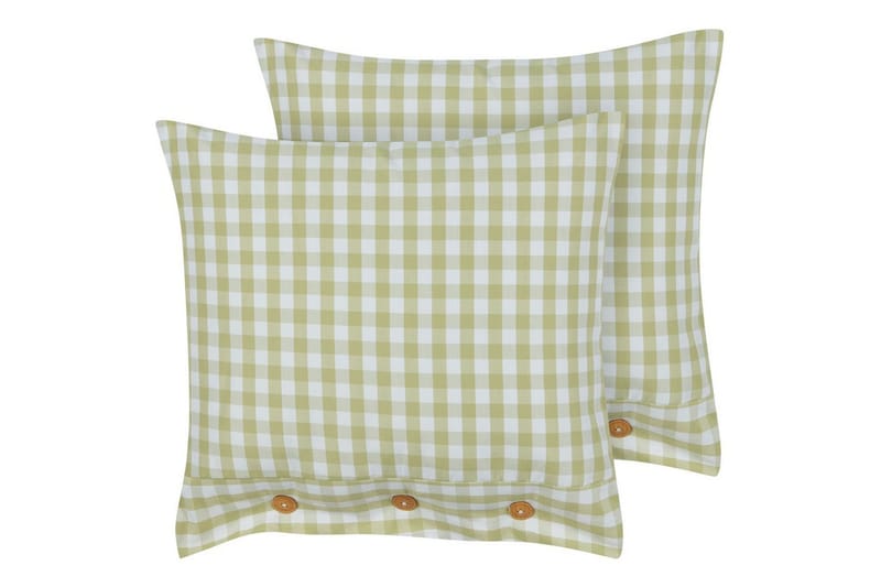 Koristetyynyt Talya 2 kappaletta Vihreä/valkoinen/vaalea puu, Neliö, Vihreä/valkoinen/vaalea puu, Neliö