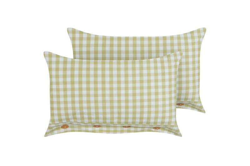 Koristetyynyt Talya 2 kappaletta Vihreä/valkoinen/vaalea puu, Suorakulmio, Vihreä/valkoinen/vaalea puu, Suorakulmio