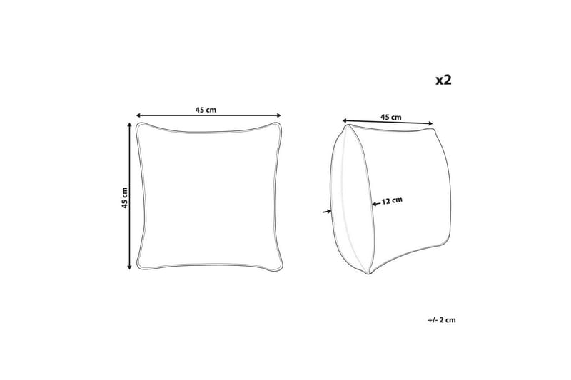 Koristetyynyt Tamnine 2 kappaletta Mintunvihreä/Valkoinen, Neliö - Mintunvihreä/Valkoinen, Neliö - Kodintekstiilit & matot - Tyyny & torkkupeitto - Koristetyynyt
