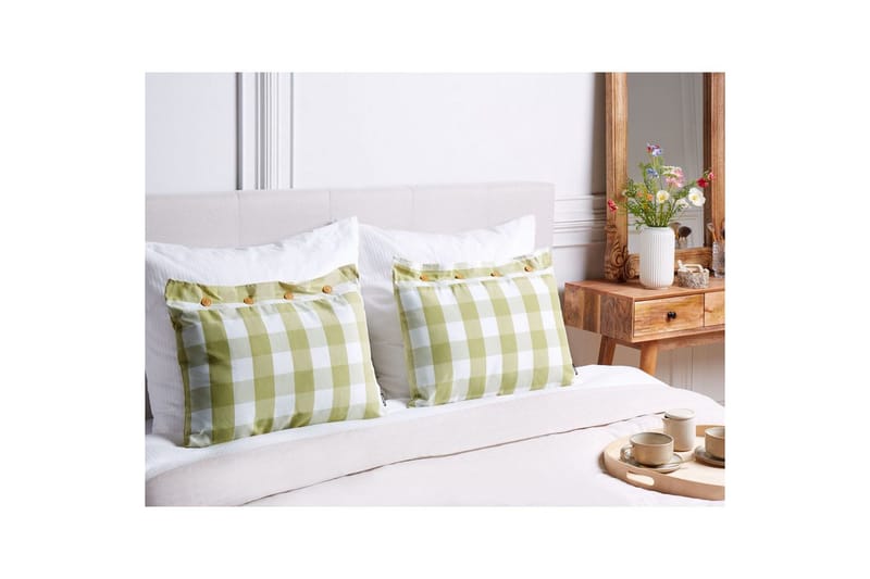 Koristetyynyt Tamnine 2 kappaletta Vihreä/Valkoinen, Suorakulmio - Vihreä/Valkoinen, Suorakulmio - Kodintekstiilit & matot - Tyyny & torkkupeitto - Koristetyynyt