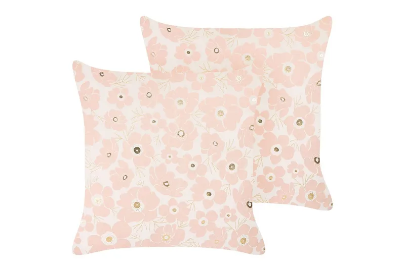 Koristetyynyt Triteleia, setti 2 Vaaleanpunainen/kulta/beige, Vaaleanpunainen/kulta/beige