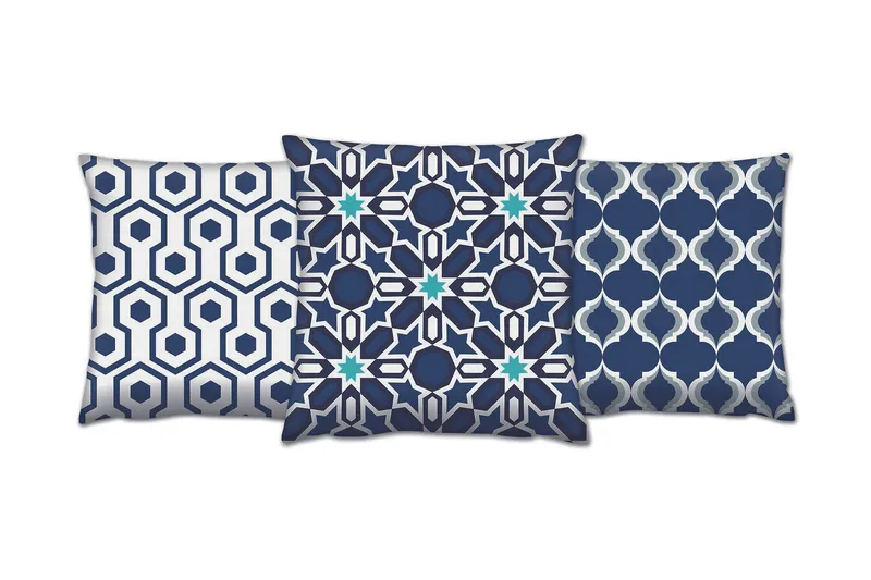 Tyyny Gravel 43x43 cm 3-pak, Monivärinen