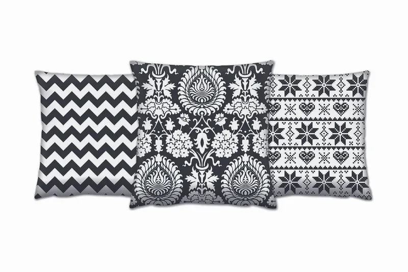 Tyyny Gravel 43x43 cm 3-pak - Monivärinen - Kodintekstiilit & matot - Tyyny & torkkupeitto - Koristetyynyt