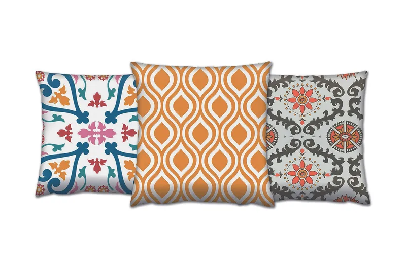 Tyyny Gravel 43x43 cm 3-pak - Monivärinen - Kodintekstiilit & matot - Tyyny & torkkupeitto - Koristetyynyt