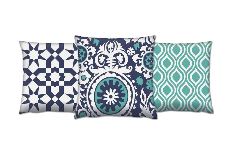 Tyyny Gravel 43x43 cm 3-pak, Monivärinen