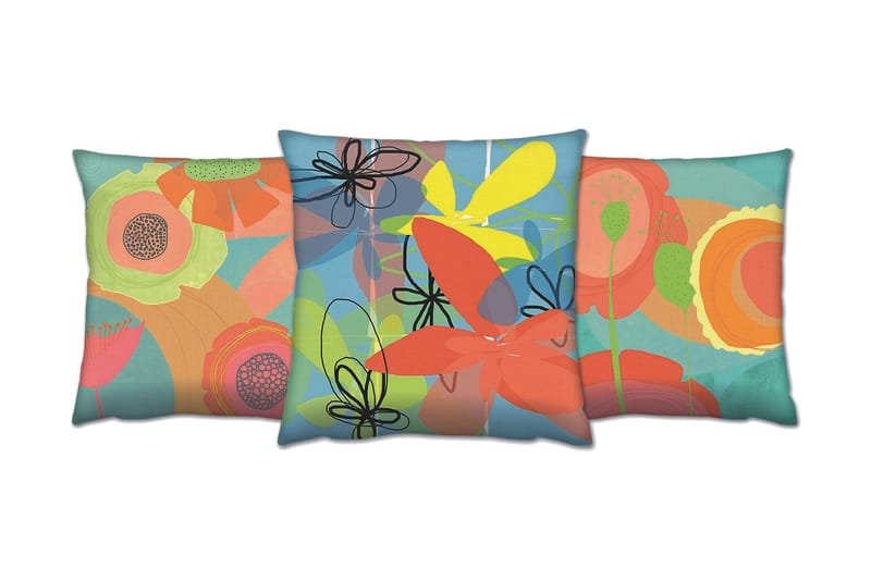 Tyyny Gravel 43x43 cm 3-pak - Monivärinen - Kodintekstiilit & matot - Tyyny & torkkupeitto - Koristetyynyt