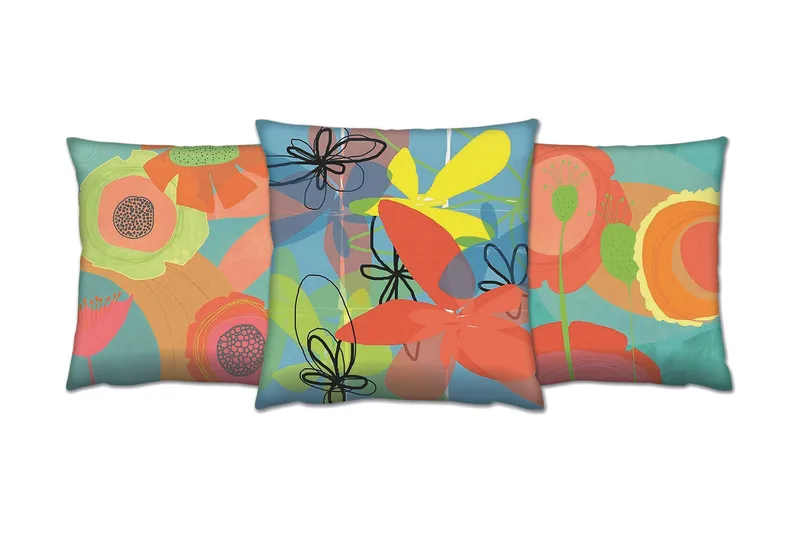 Tyyny Gravel 43x43 cm 3-pak, Monivärinen