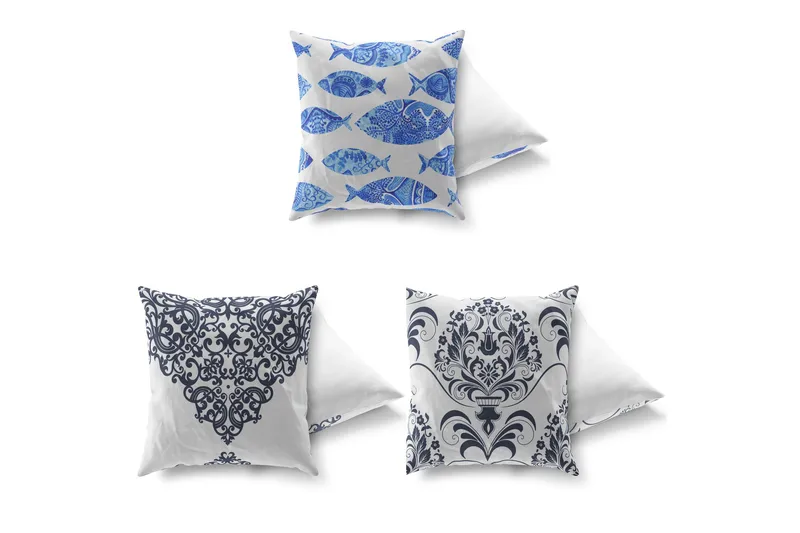 Tyyny Gravel 43x43 cm 3-pak - Monivärinen - Kodintekstiilit & matot - Tyyny & torkkupeitto - Koristetyynyt