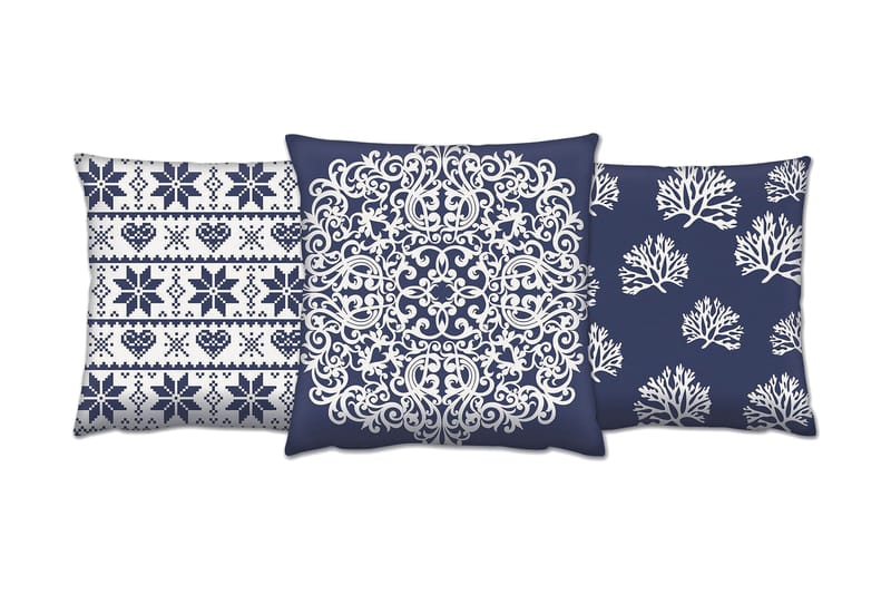 Tyyny Gravel 43x43 cm 3-pak - Monivärinen - Kodintekstiilit & matot - Tyyny & torkkupeitto - Koristetyynyt