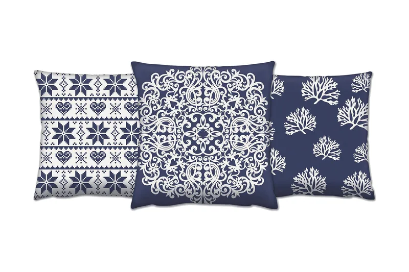 Tyyny Gravel 43x43 cm 3-pak, Monivärinen