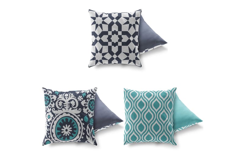 Tyyny Gravel 43x43 cm 3-pak - Monivärinen - Kodintekstiilit & matot - Tyyny & torkkupeitto - Koristetyynyt