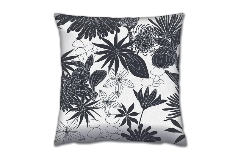 Tyyny Gravel 43x43 cm, Musta/Valkoinen