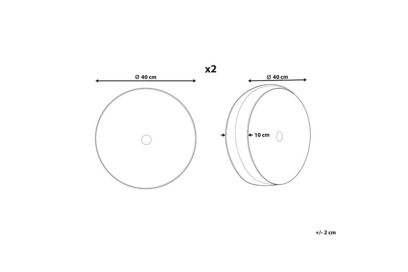 Koristetyynyt Udala setti 2 kpl Harmaa - Harmaa - Kodintekstiilit & matot - Tyyny & torkkupeitto - Ulkotyyny