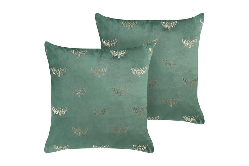 Koristetyynyt Yuzuri sarja 2 Vihreä/Kulta, Vihreä/Kulta