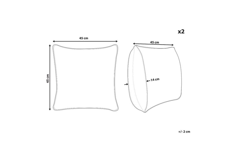 Koristetyynyt Pilea, setti 2 Vihreä - Vihreä - Kodintekstiilit & matot - Tyyny & torkkupeitto - Ulkotyyny