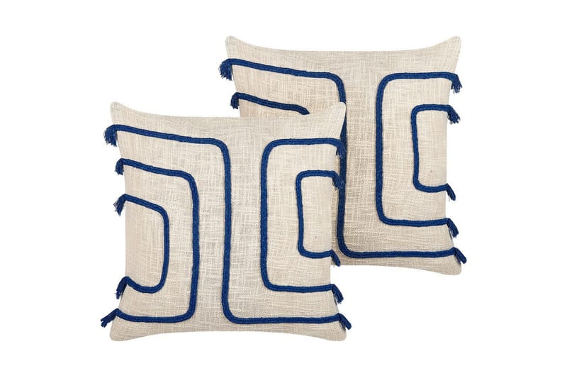 Koristetyynyt Pleione setti, 2 kpl Beige/Sininen, Beige/Sininen