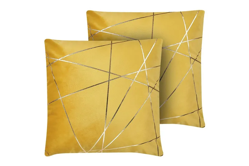 Koristetyynyt Pinus setti, 2 kpl Keltainen/Kulta, Keltainen/Kulta