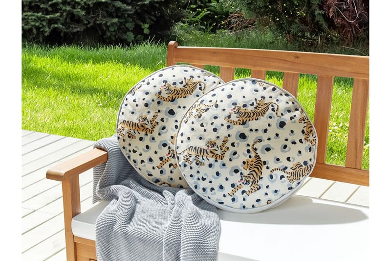 Matino Ulkotyyny 40 cm Pyöreä - Beige/Sininen/Ruskea - Kodintekstiilit & matot - Tyyny & torkkupeitto - Ulkotyyny