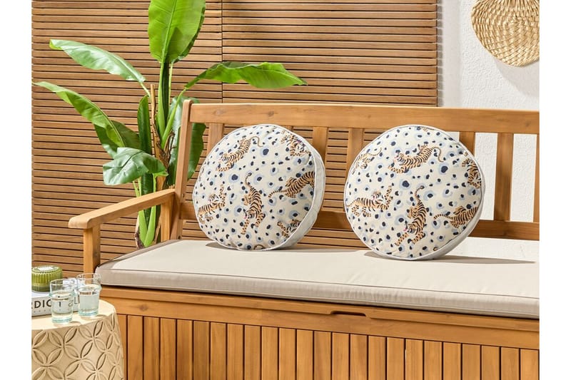Matino Ulkotyyny 40 cm Pyöreä - Beige/Sininen/Ruskea - Kodintekstiilit & matot - Tyyny & torkkupeitto - Ulkotyyny