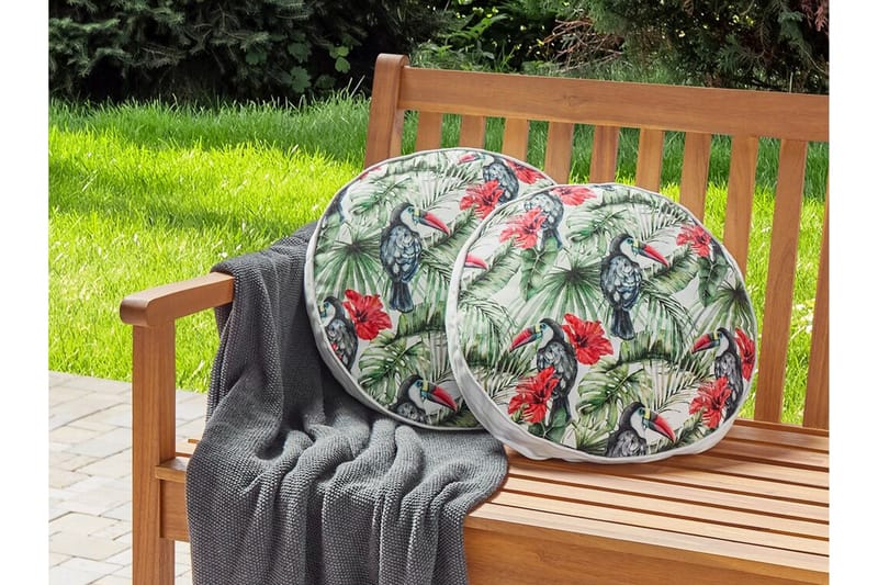 Padua Ulkotyyny 40 cm Pyöreä - Vihreä/Punainen/Musta - Kodintekstiilit & matot - Tyyny & torkkupeitto - Ulkotyyny