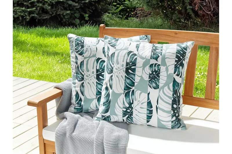 Piero Ulkotyyny 45x45 cm - Vihreä/Valkoinen - Kodintekstiilit & matot - Tyyny & torkkupeitto - Ulkotyyny