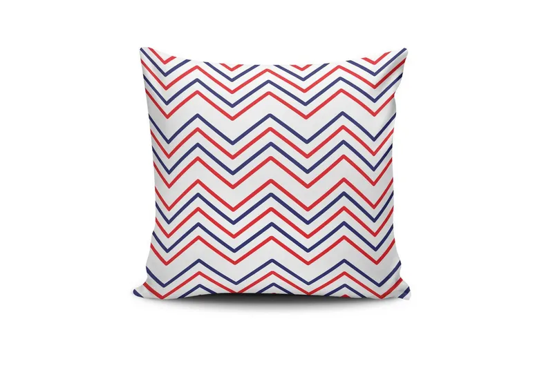 Rivorn Koristetyyny 43x43 cm, Punainen/Valkoinen