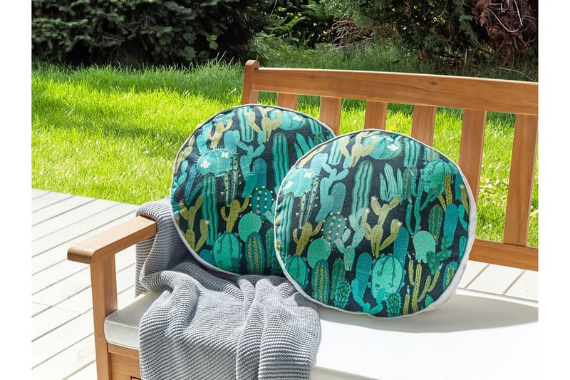 Ruffano Ulkotyyny 40 cm Pyöreä - Vihreä Sininen - Kodintekstiilit & matot - Tyyny & torkkupeitto - Ulkotyyny