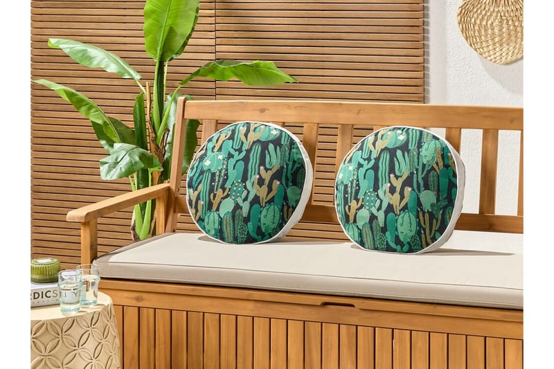 Ruffano Ulkotyyny 40 cm Pyöreä - Vihreä Sininen - Kodintekstiilit & matot - Tyyny & torkkupeitto - Ulkotyyny