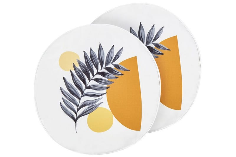 Saguenay Ulkotyyny 40 cm Pyöreä - Valkoinen/Musta/Oranssi/Keltainen - Huonekalut - Pöytä & ruokailuryhmä - Sohvapöytä